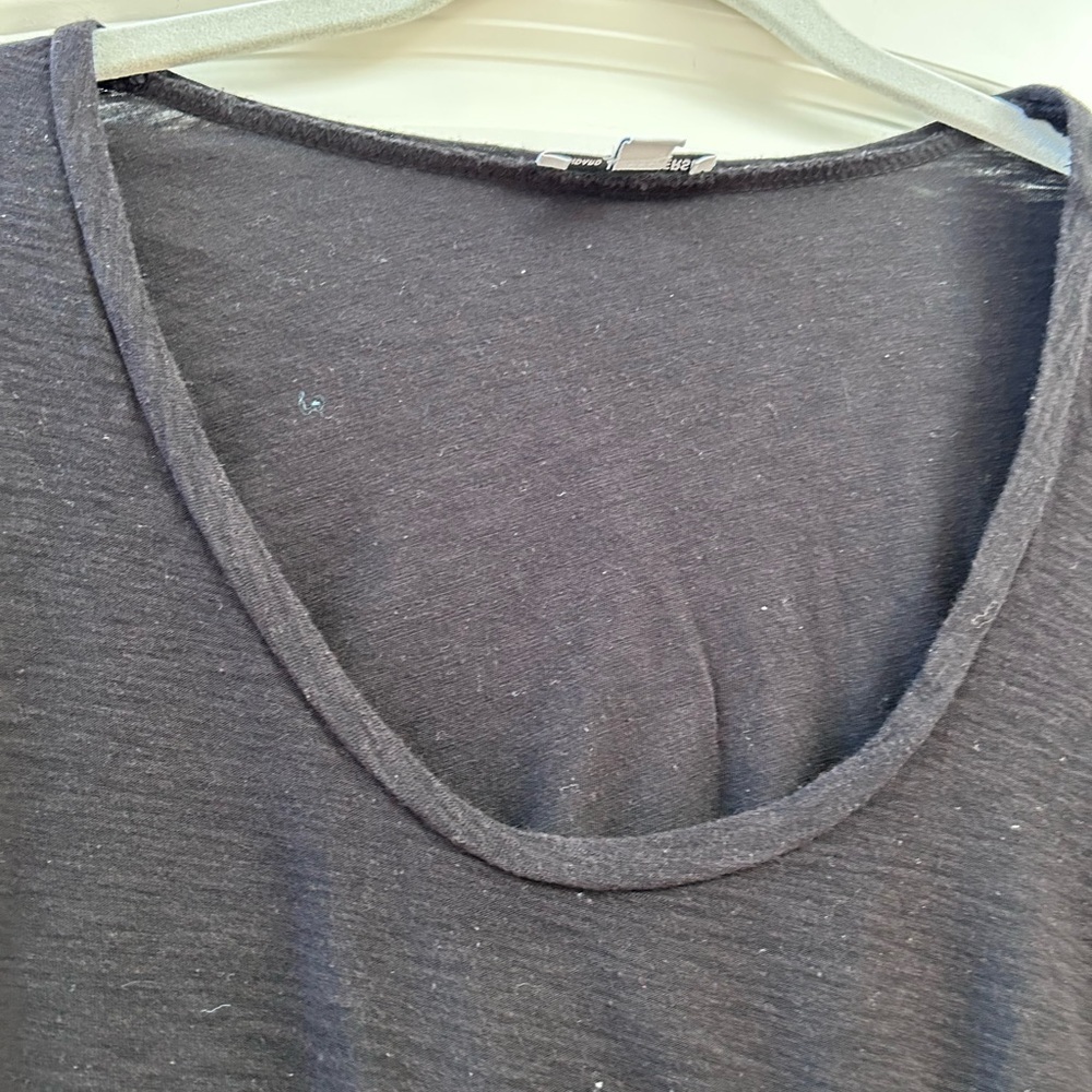 Standard James Perse Deep Scoop Neck Black Short Sleeve Tee. Quiet Luxury. Small - Picture 4 of 15